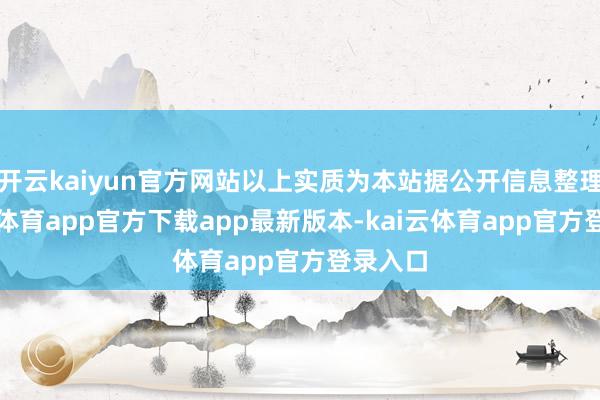开云kaiyun官方网站以上实质为本站据公开信息整理-kai云体育app官方下载app最新版本-kai云体育app官方登录入口