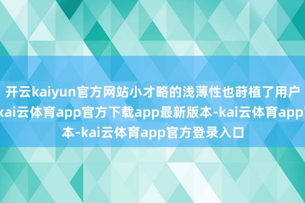 开云kaiyun官方网站小才略的浅薄性也莳植了用户的使用体验-kai云体育app官方下载app最新版本-kai云体育app官方登录入口